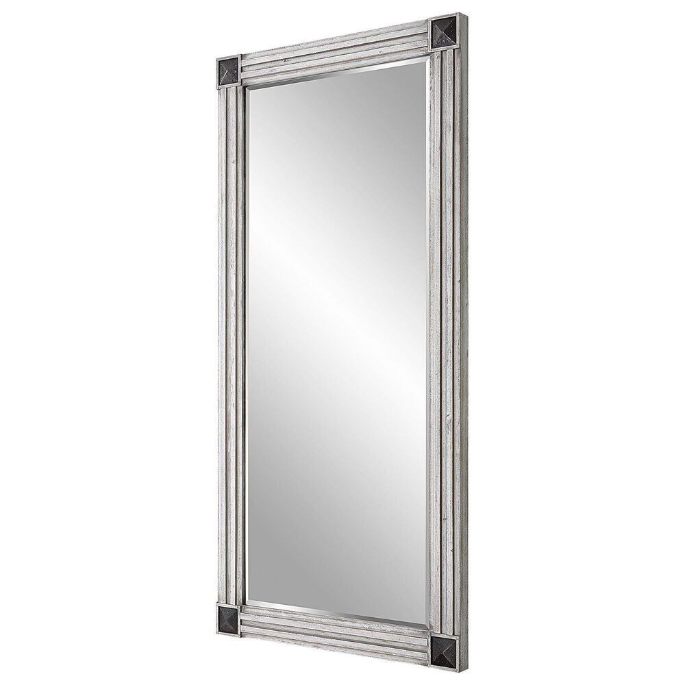 Uttermost Manor Mirror in White Wash, Gray and Dark Bronze, , large