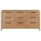 Universal Furniture Modern Walker California King Panel Bed with Dresser, Wardrobe and Two Nightstands in Natural Oak with AC Outlets and USB Ports, , large