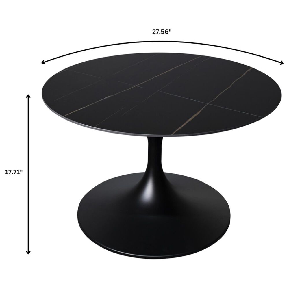 Leisuremod Verve 27&quot; Coffee Table with Sintered Stone Top in Black, , large