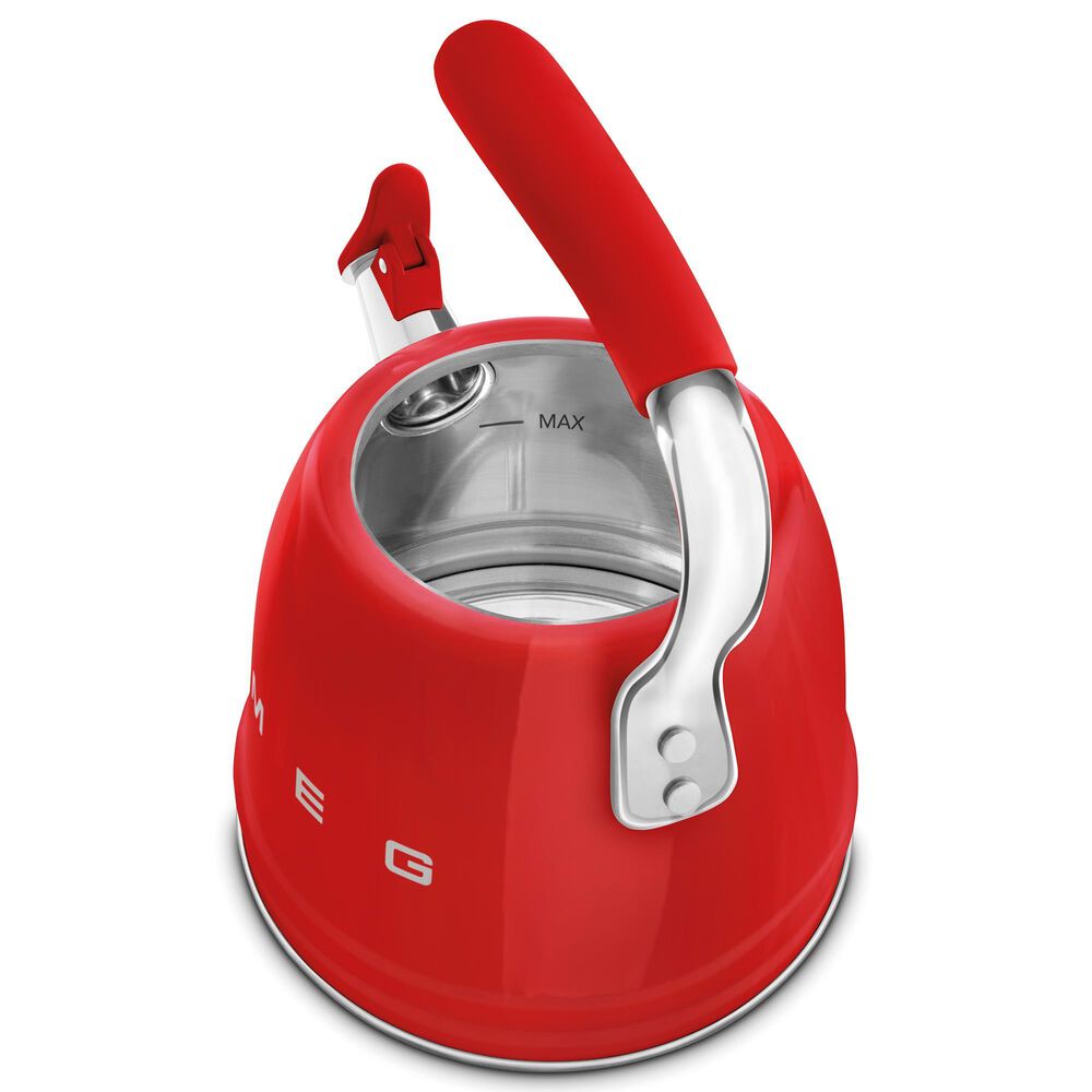 SMEG 2.3L Retro Style Electric Whistling Kettle in Red, , large