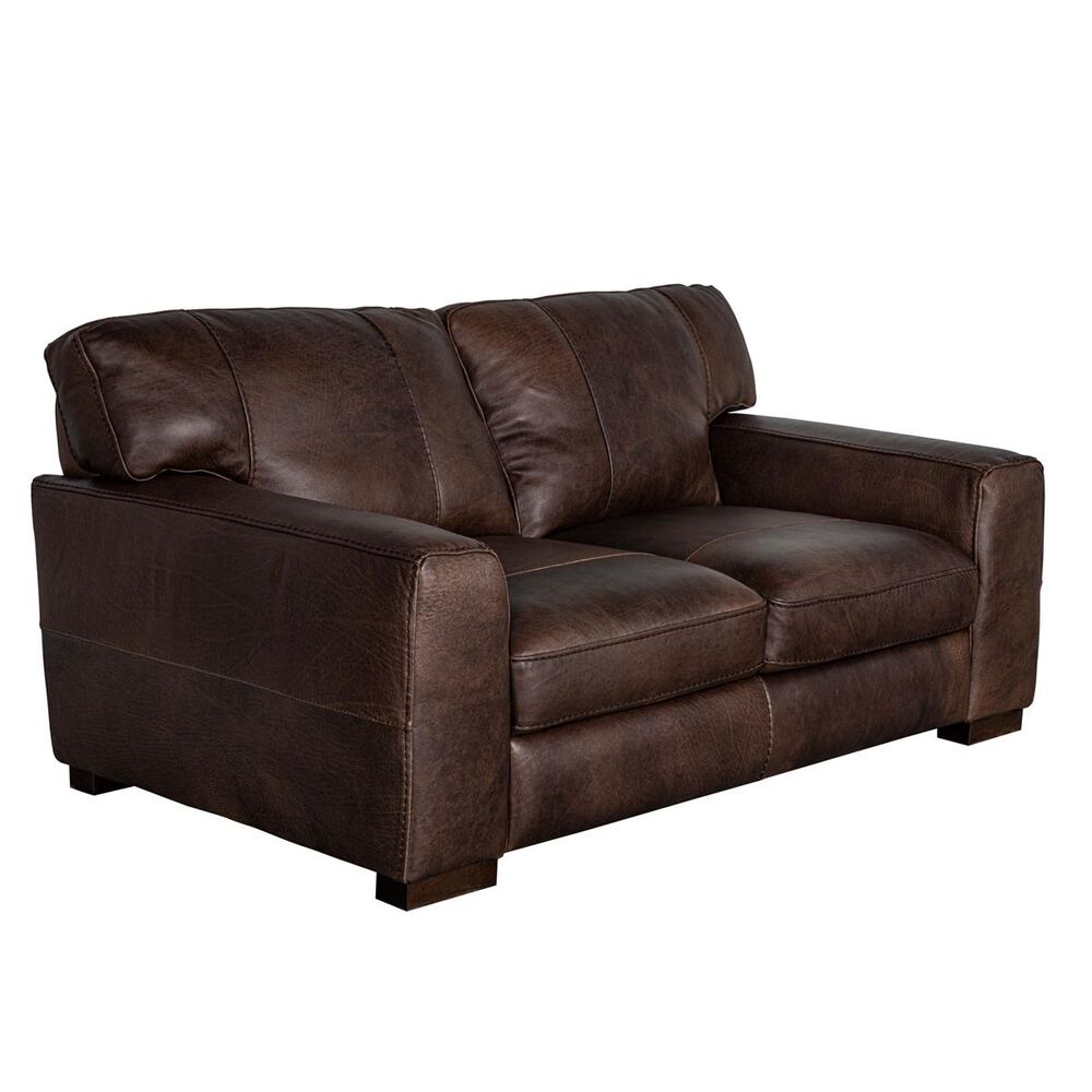 Softline Leather Loveseat in Madison Espresso, , large
