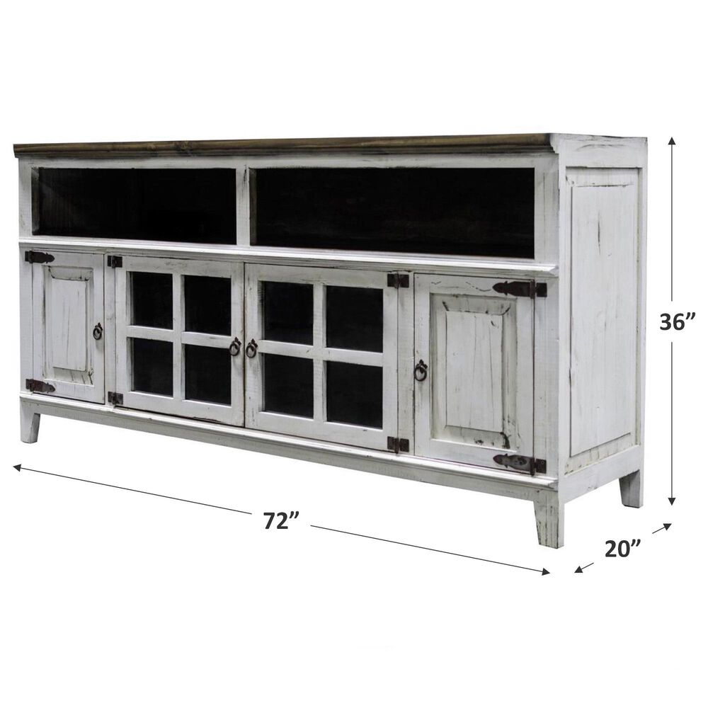 Rustic Root Hacienda 72" Tv Stand in White, , large