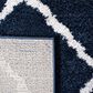 Safavieh August Shag 2"2" x 9" Navy and Ivory Runner, , large