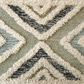 L&R Resources Sinuous Geometric Motif 6" Round Gray, Cream and Blue Area Rug, , large