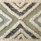 L&R Resources Sinuous Geometric Motif 6" Round Gray, Cream and Blue Area Rug, , large