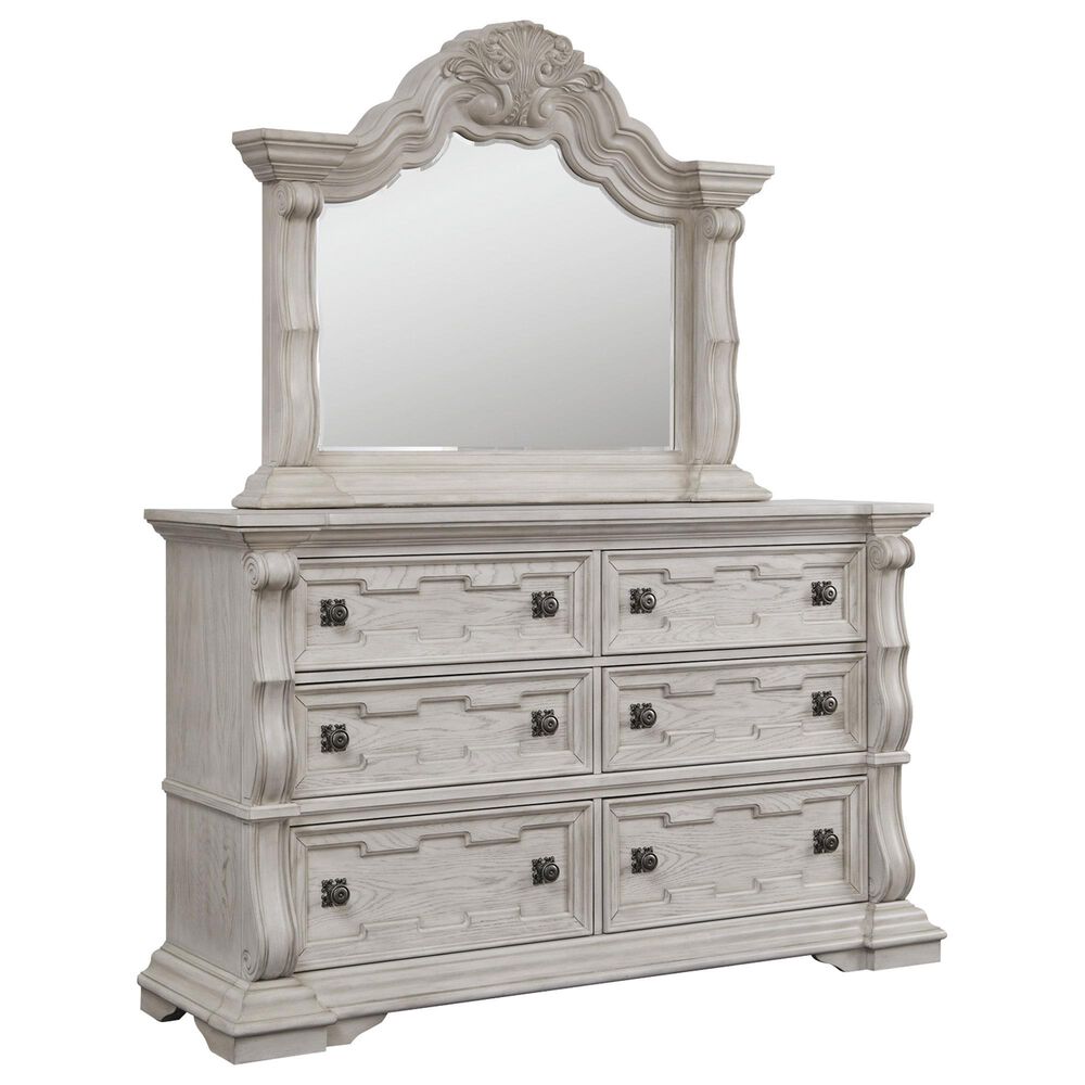 Millenium Bruchandi 4-Piece King Panel Bedroom Set in Antique White, , large