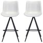 Zuo Modern Aki Bar Stool in White and Black (Set of 2), , large