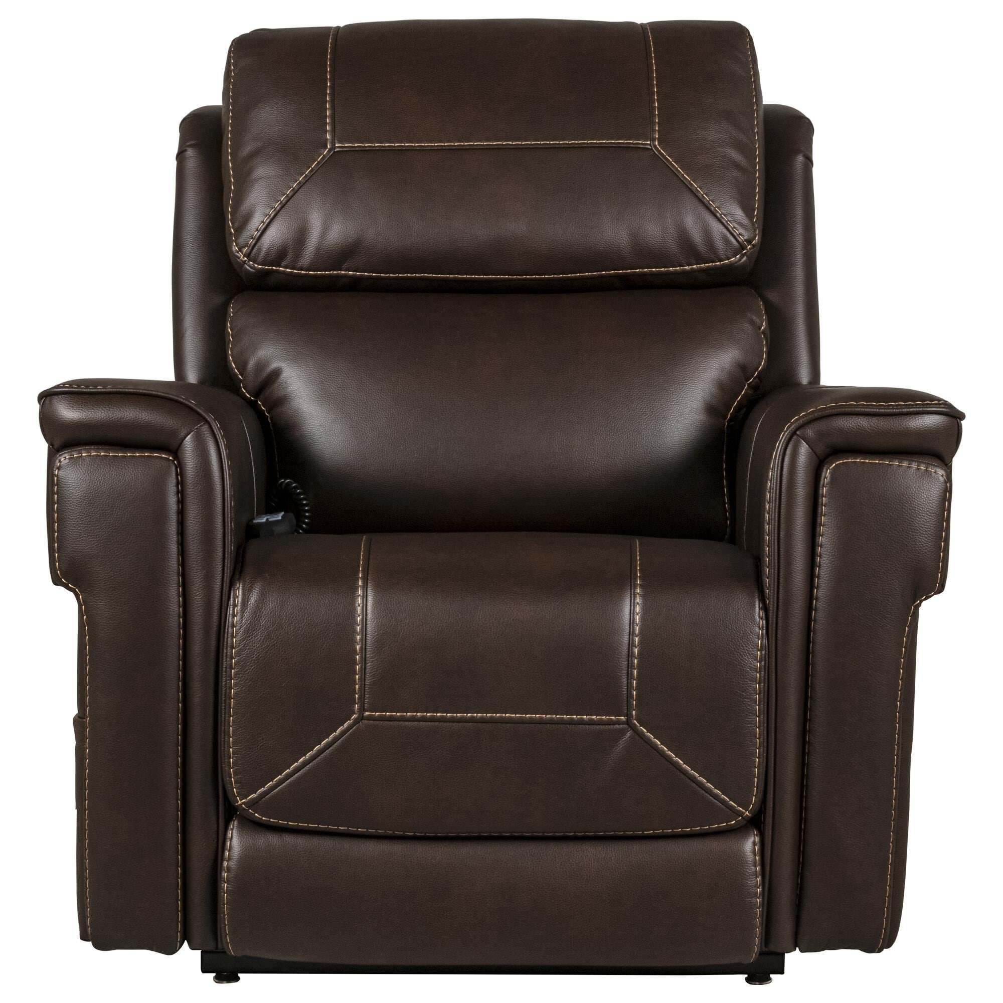 MotoMotion Leather Power Lift Recliner in Capricco Walnut NFM
