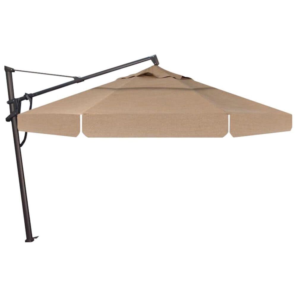 Garden Party 13" Starlux Lighted Cantilever Umbrella in Sesame with Stand, , large