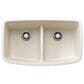Blanco Valea 32" Equal Double Low Divide Kitchen Sink in Soft White, , large