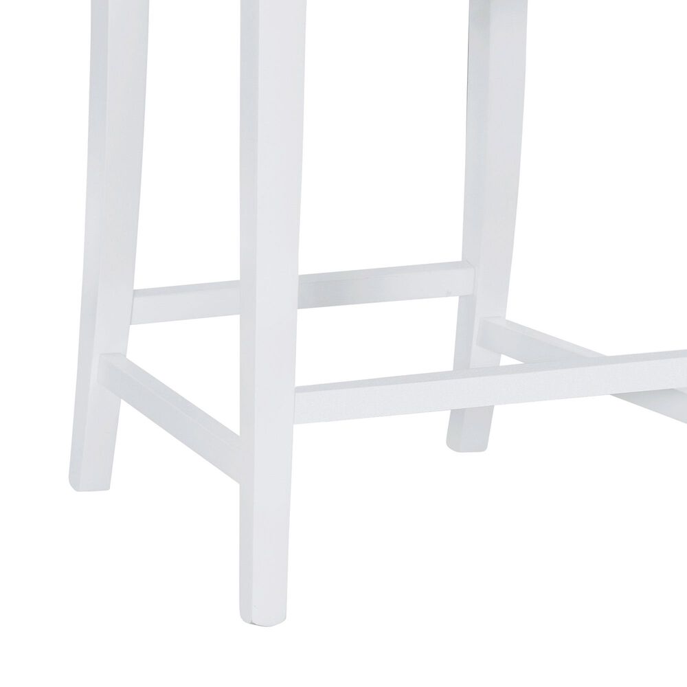 Linon Home Decor Flynn 22" Counter Stool with Light Grey Cushion in White, , large