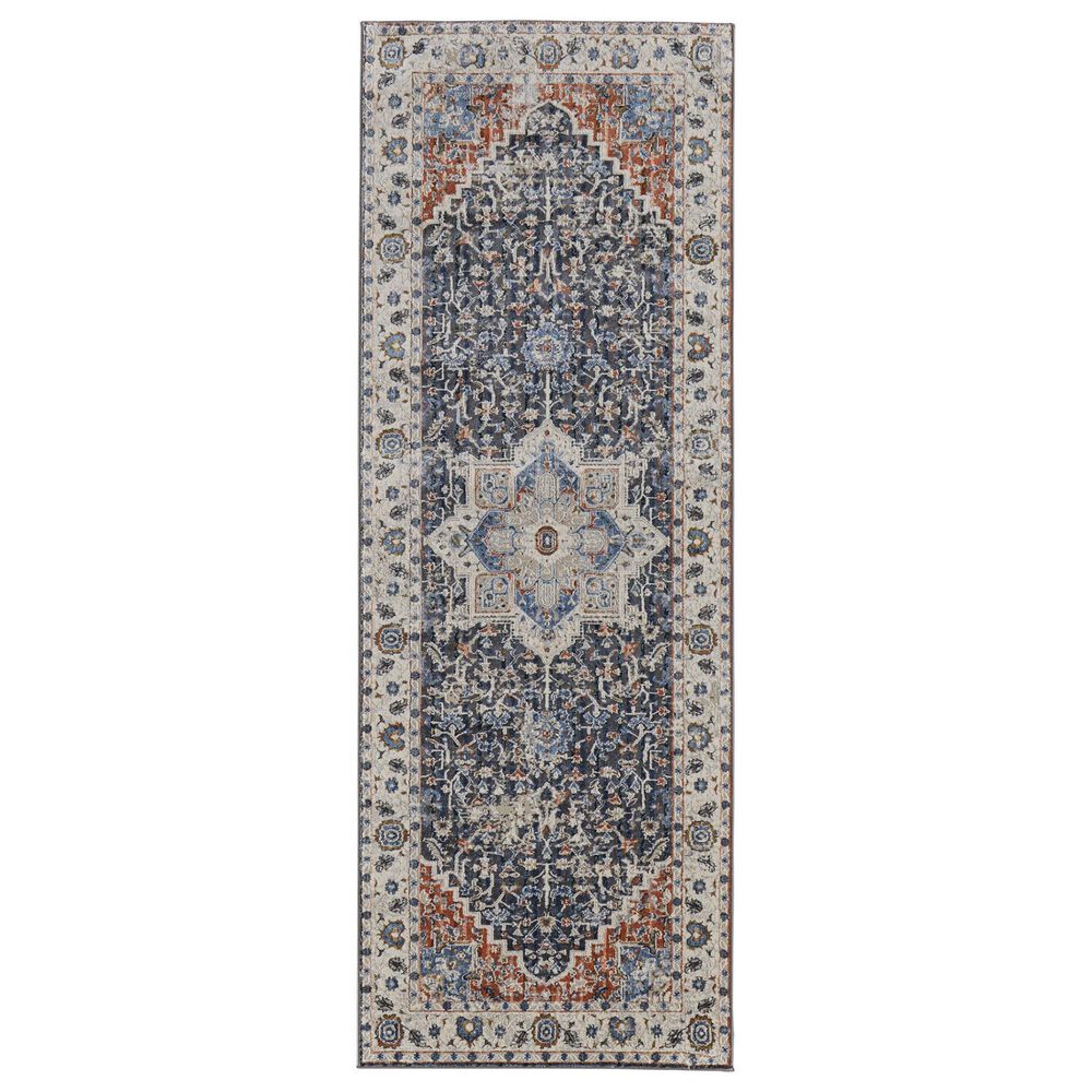 Feizy Kaia 39HTF 2"6" x 10" Blue and Red Runner, , large