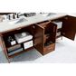 James Martin Vanities Metropolitan 72" Double Bathroom Vanity in American Walnut with 3 cm Eternal Jasmine Pearl Quartz Top and Rectangular Sinks, , large