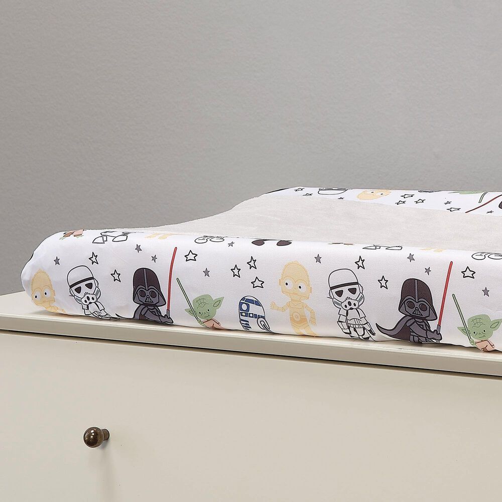 Lambs and Ivy Star Wars Classic Changing Pad Cover in Gray, Green, White and Black, , large