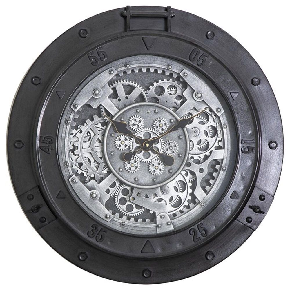 Yosemite Home Decor Urban Steel Gear Wall Clock in Grey, , large