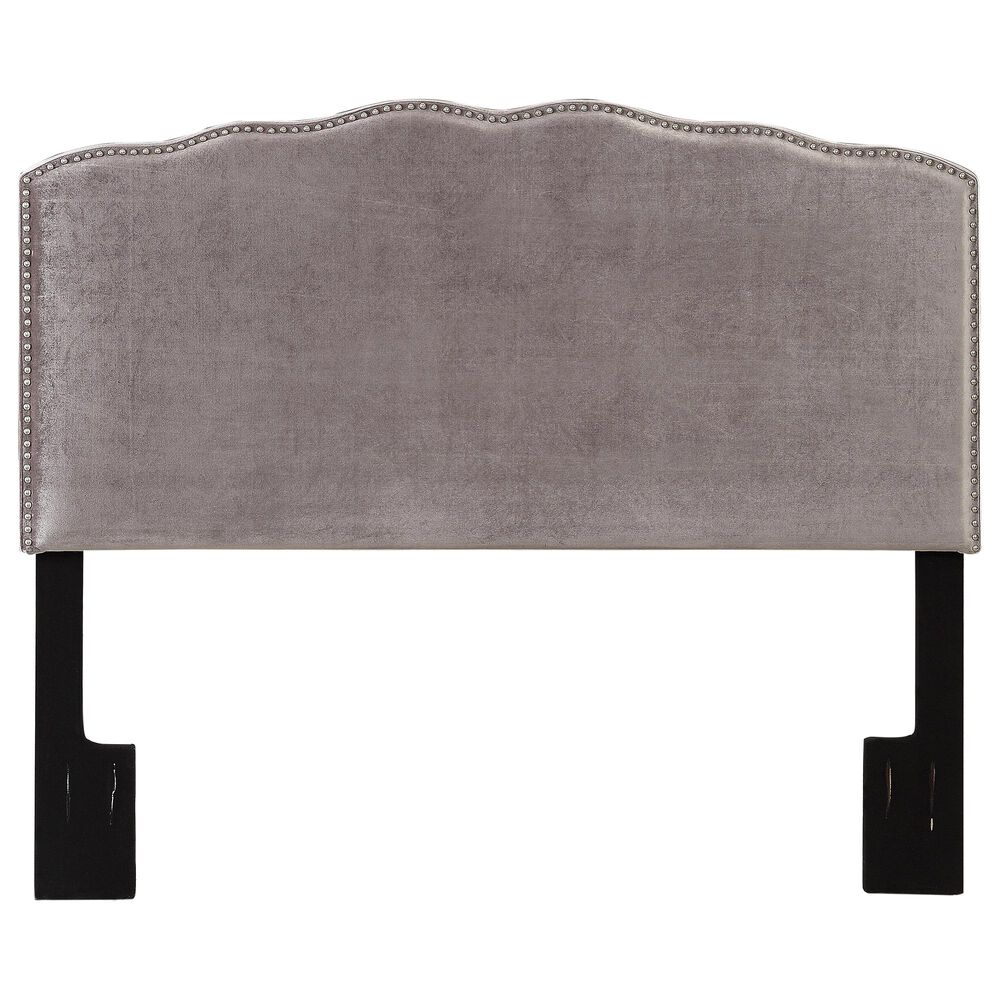 Accentric Approach Accentric Accents Benton King Upholstered Headboard in Silver, , large