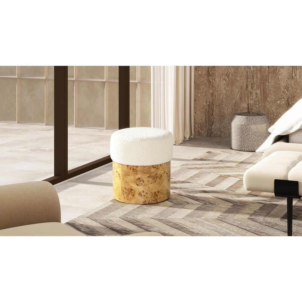 Jennifer Taylor Home Nebula Upholstered Ottoman in Ivory White, , large