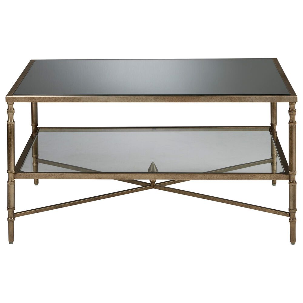 Ashley Cloverty 3-Piece Occasional Table Set in Aged Gold and Clear, , large
