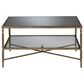Ashley Cloverty 3-Piece Occasional Table Set in Aged Gold and Clear, , large