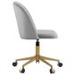 Linon Home Decor Adalynn Swivel Desk Chair with Gray Cushion in Gold, , large