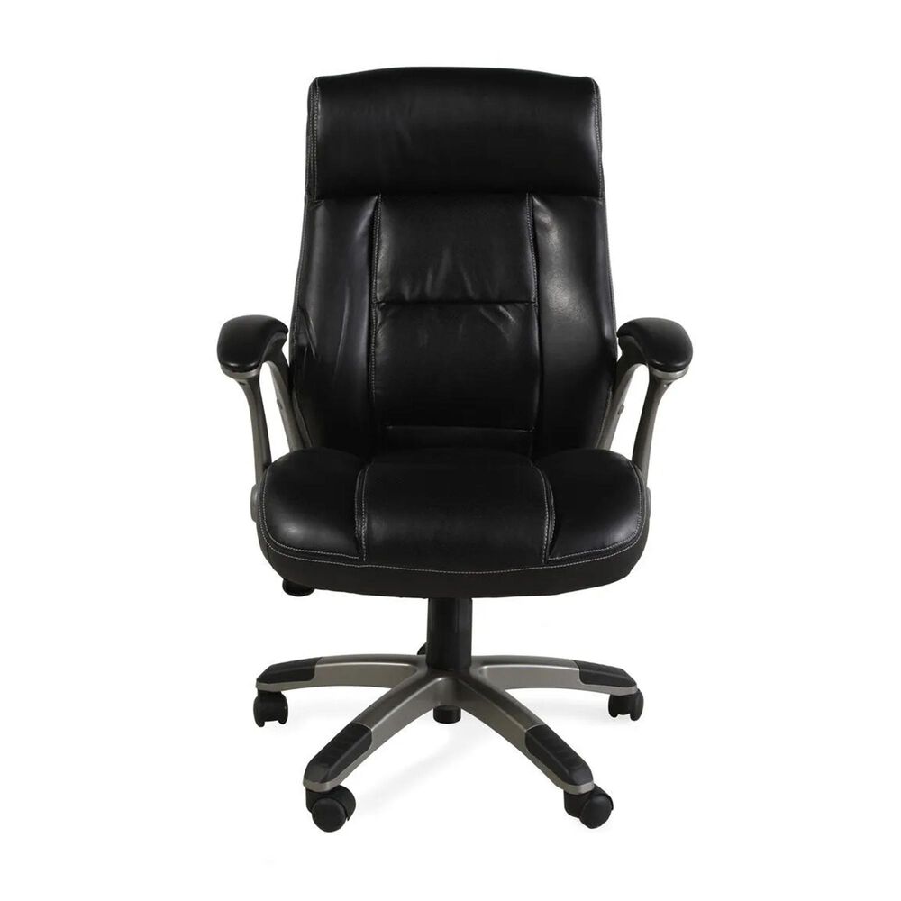 Sauder Gruga Managers Chair in Black Leather, , large