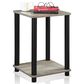 HOMLUX 2-Tier Turn-N-Tube End Table in French Oak Grey and Black, , large