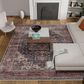 Central Oriental Rugease Velveteen Chantal Rust and Dark Grey 7"6" x 9"6" Area Rug, , large