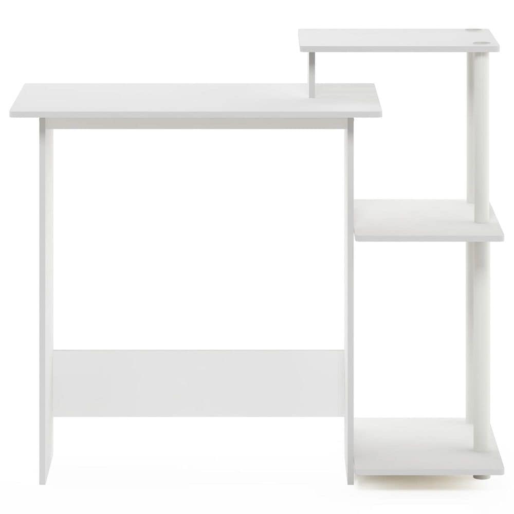 HOMLUX 40" Computer Desk with Open Side Shelves in White, , large