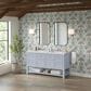 James Martin Vanities Breckenridge 60" Double Bathroom Vanity in Serenity Blue with 3 cm Ethereal Noctis Quartz Top and Rectangular Sinks, , large