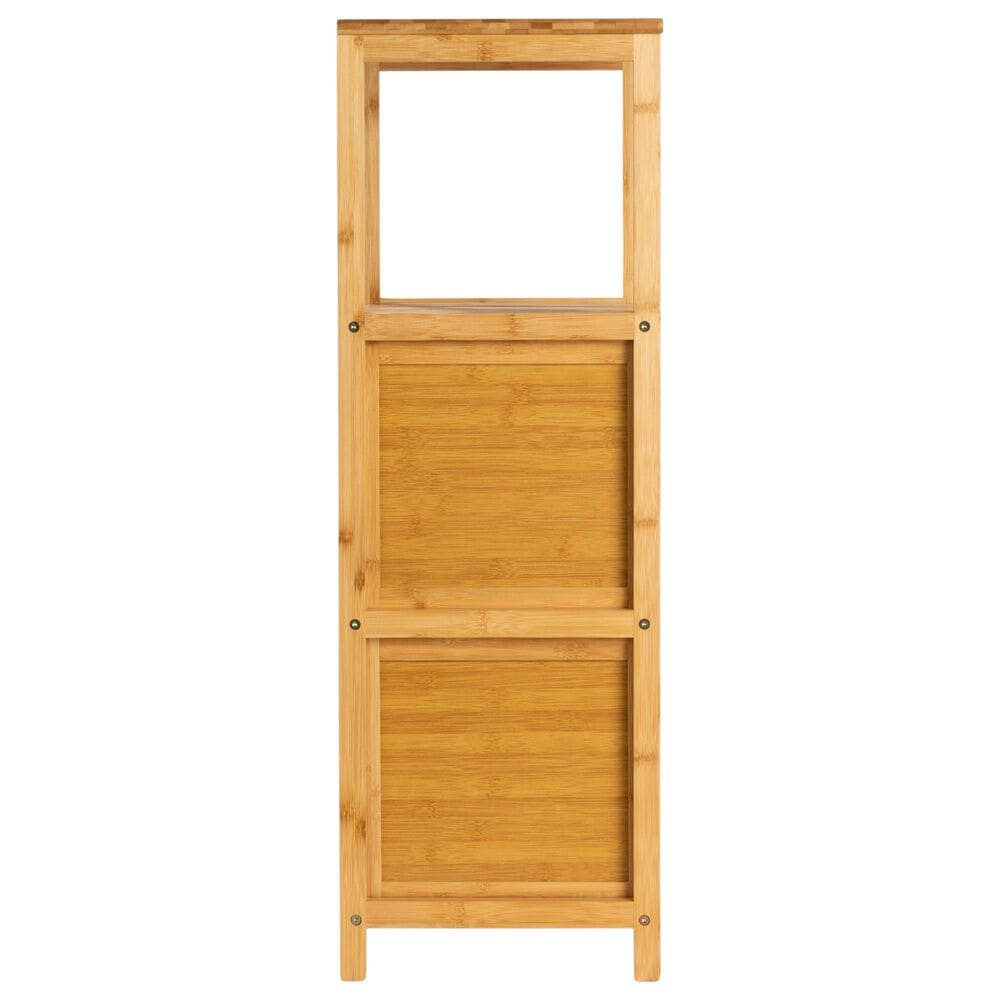 Household Essentials 3-Tier Slatted Shelf with Crates in Natural, , large