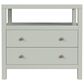 Butler Specialty Company Nora 2-Drawer Wide Nightstand with Open Shelf in Sage Green, , large