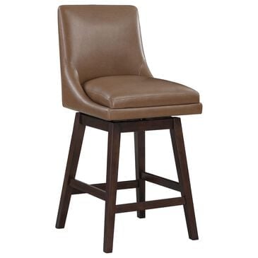 OSP Home Allingham 26" Swivel Counter Stool with Molasses Cushion in Dark Walnut, , large