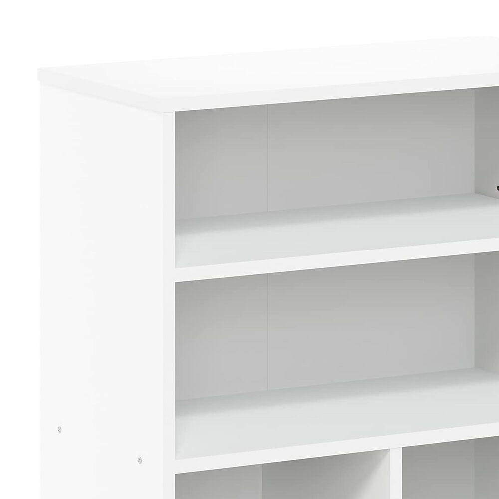HOMLUX 3-Tier Display Bookcase with Adjustable Shelves in White, , large