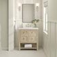 James Martin Vanities Breckenridge 30" Single Vanity in Whitewashed Oak with 3 cm Ethereal Noctis Quartz Top, , large