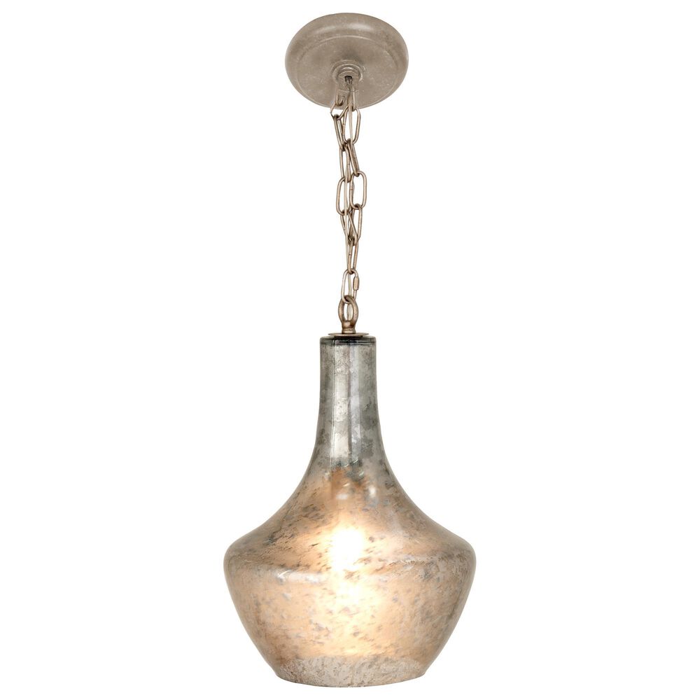 Maple and Jade 1-Light Vintage Glass Pendant in Silver, , large