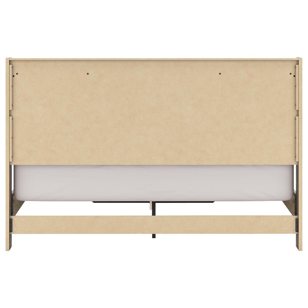 Ashley Elbrim King Bed with Footboard Storage in Weathered Brown, , large