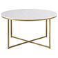 Walker Edison Alissa Coffee Table in Faux Marble and Gold, , large