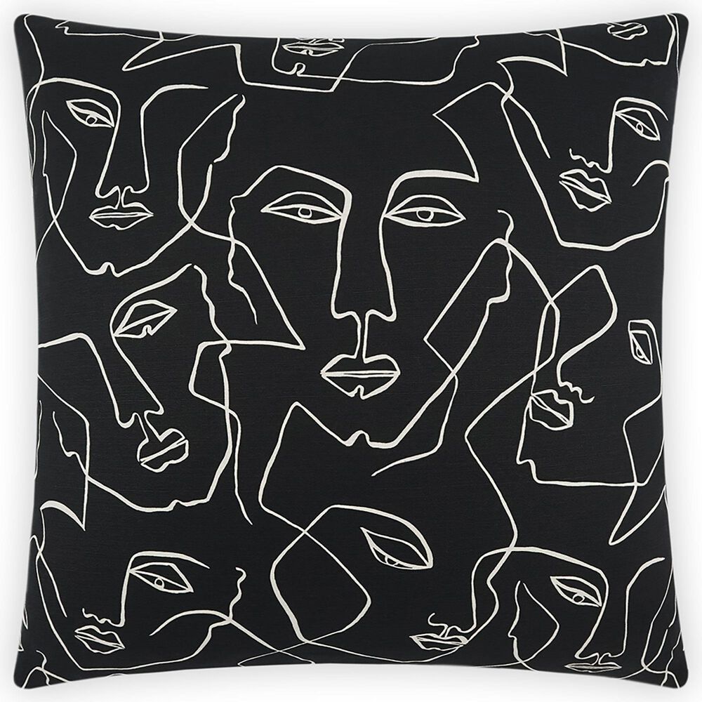 D.V.Kap Inc Face Up 24" x 24" Throw Pillow in Black, , large