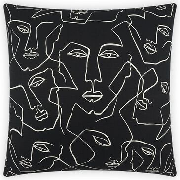D.V.Kap Inc Face Up 24" x 24" Throw Pillow in Black, , large