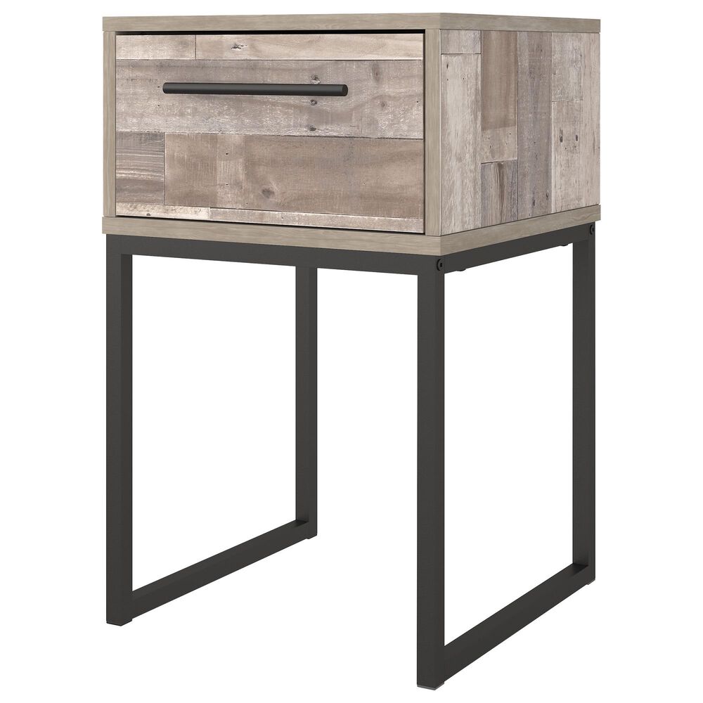 Ashley Neilsville 1-Drawer Nightstand in Whitewash and Dark Brown, , large