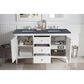James Martin Vanities Palisades 60" Double Bathroom Vanity in Bright White with 3 cm Charcoal Soapstone Quartz Top and Rectangular Sinks, , large