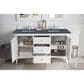 James Martin Vanities Palisades 60" Double Bathroom Vanity in Bright White with 3 cm Charcoal Soapstone Quartz Top and Rectangular Sinks, , large