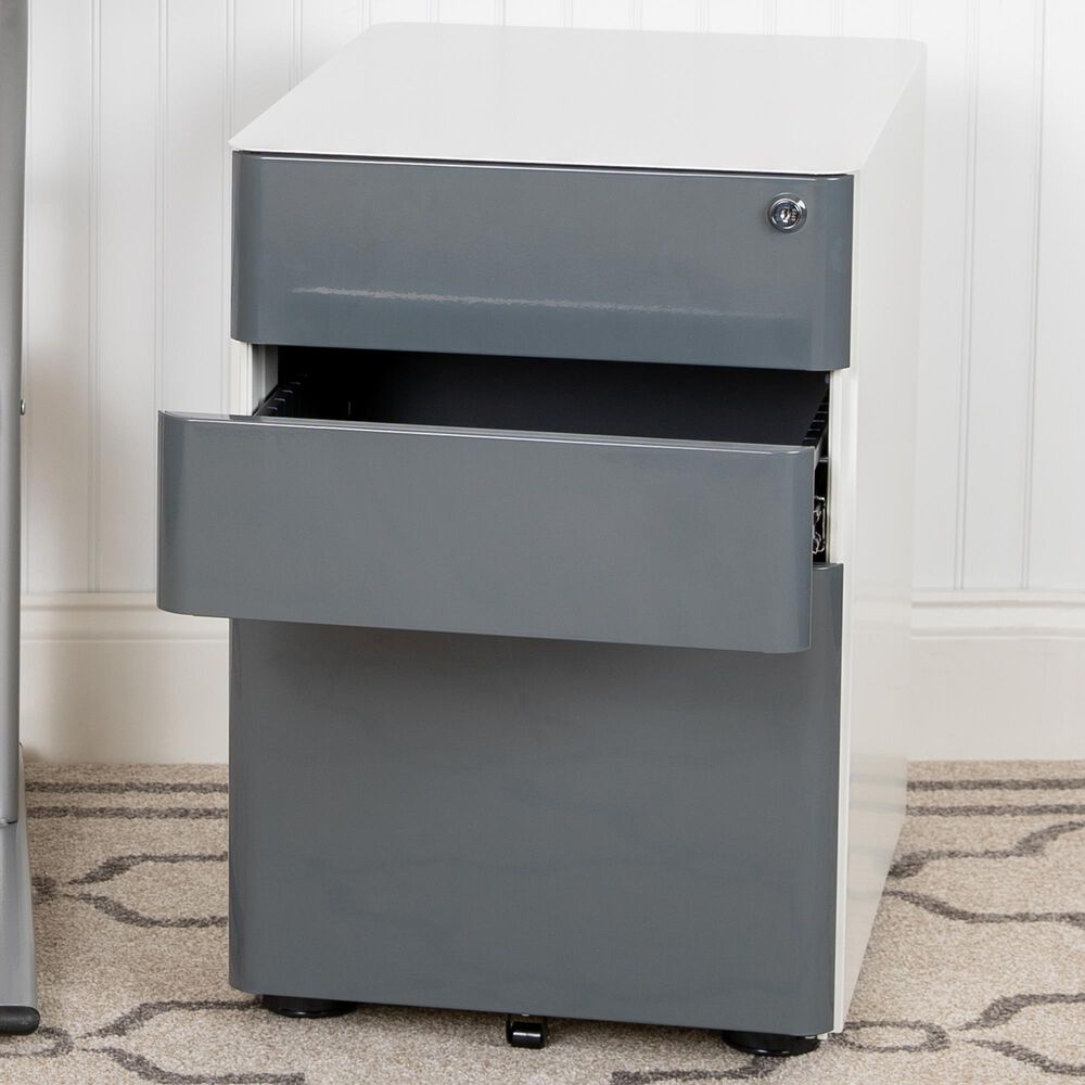 Flash Furniture 3-Drawer Mobile File in Gray, , large