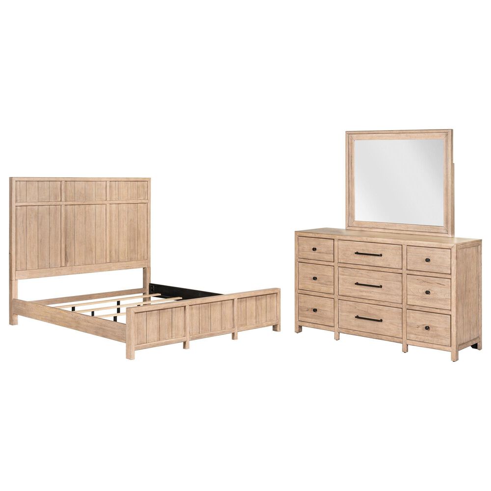 Belle Furnishings Proximity Place 3-Piece King Panel Bedroom Set in Barley Buff, , large