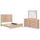 Belle Furnishings Proximity Place 3-Piece King Panel Bedroom Set in Barley Buff, , large