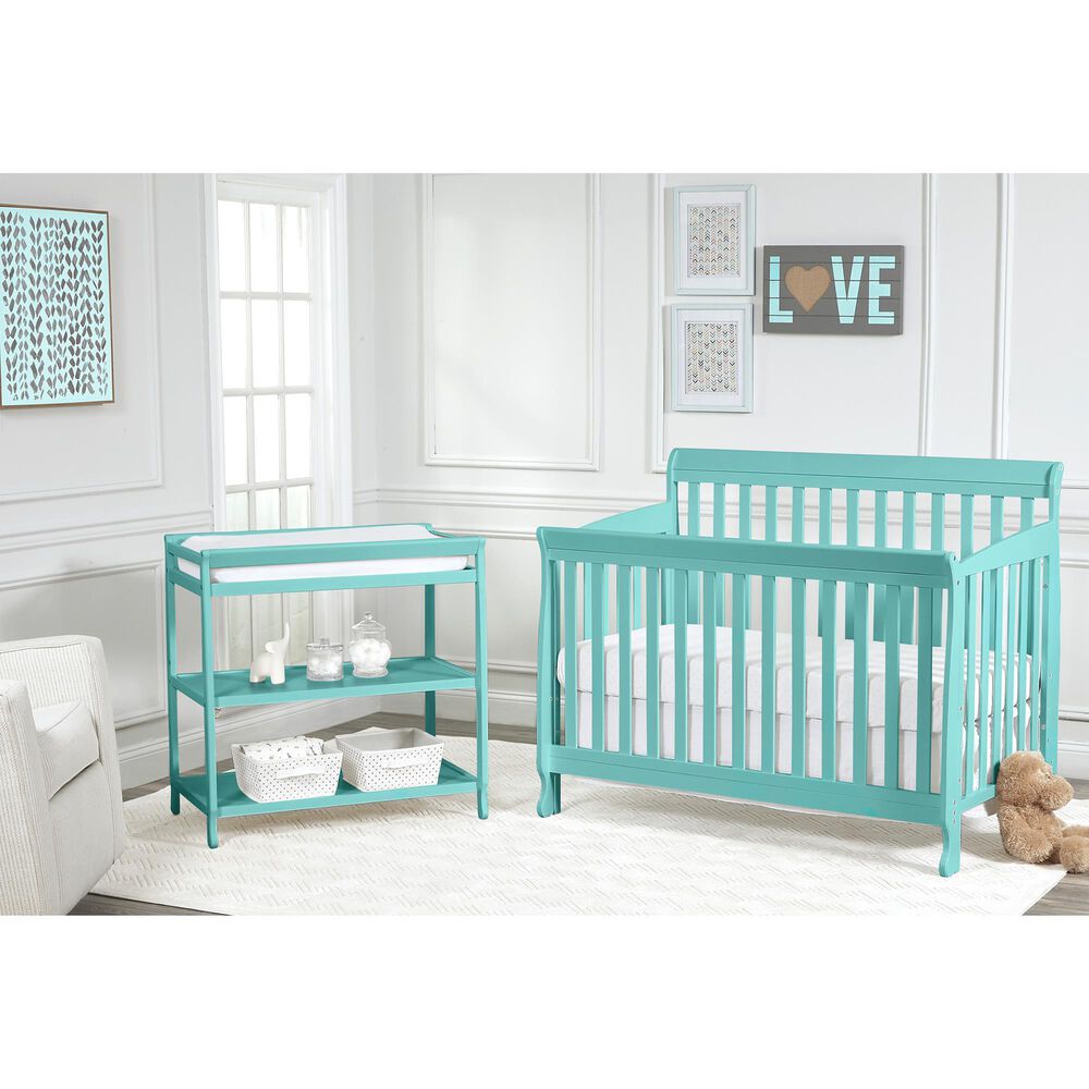 Hearth and Haven Riley 4-In-1 Convertible Crib in Turquoise, , large