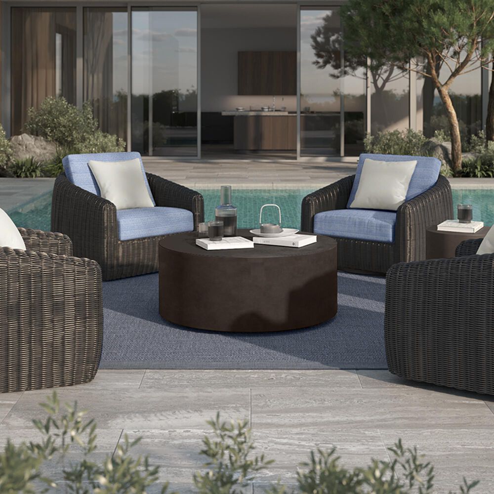 Ebel Outdoor Furniture Bellino 42" Round Patio Chat Table in Iron, , large