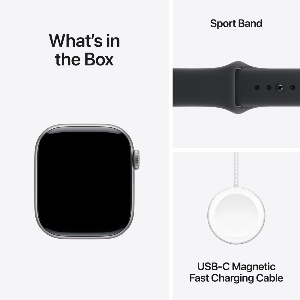 Apple Watch Series 11 &#40;GPS&#41; 42mm Space Gray Aluminum Case with Black Sport Band - M/L - Space Gray - &#40;2025&#41;&#40;Pre-Order&#41;, , large