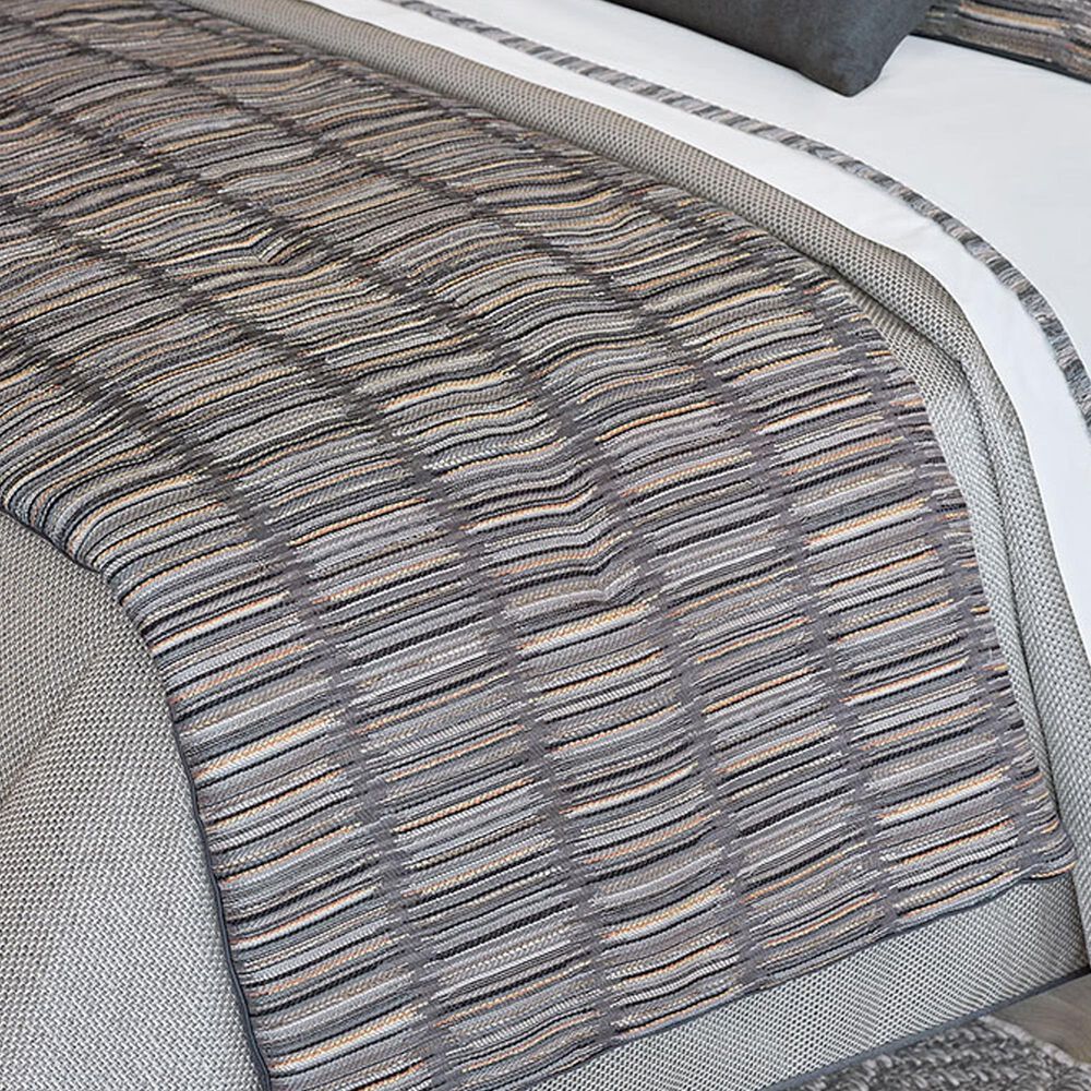 Eastern Accents Taos King Bed Scarf in Deming Pebble and Modesta Charcoal, , large