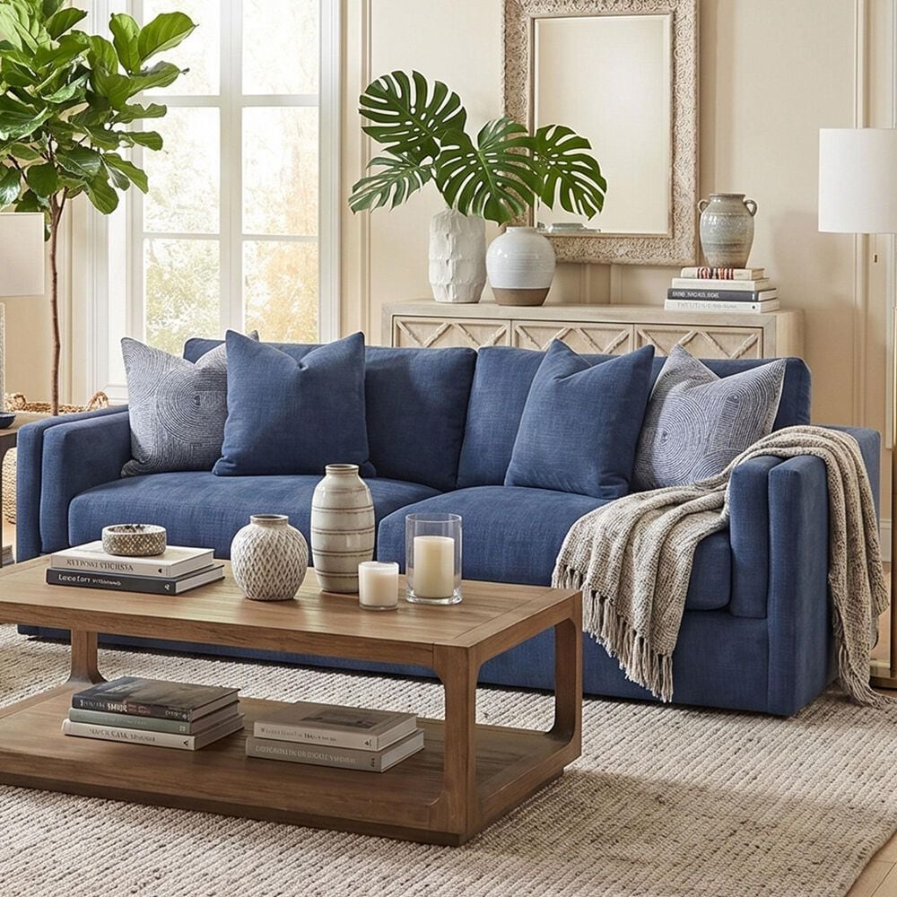 Creature Comforts Amici Stationary Sofa in Denim, , large